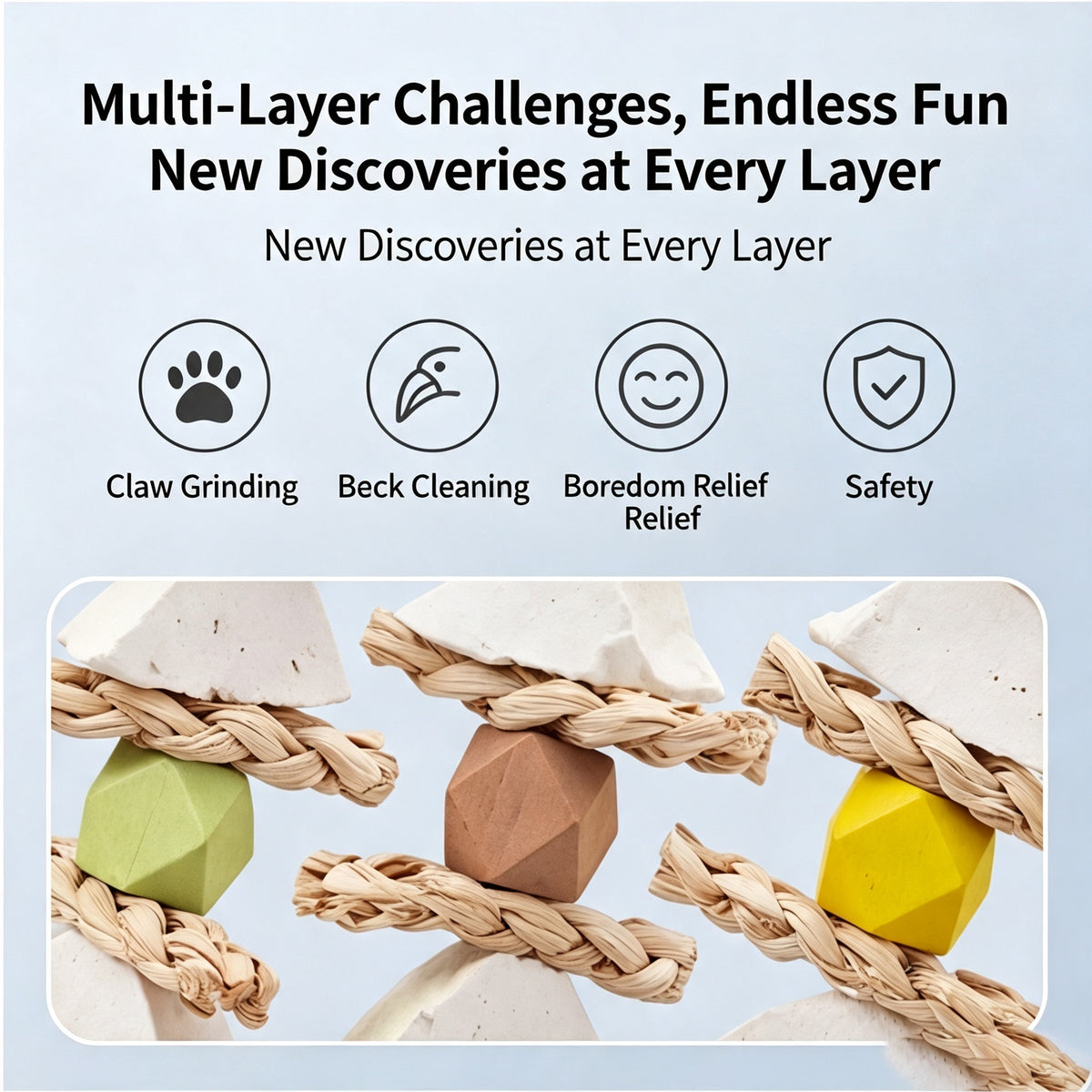 Parrot toy, cuttlefish bone, corn husk skewer, grinding mouth, biting and relieving boredom toy, peony tiger skin, Xuan Phoenix toy