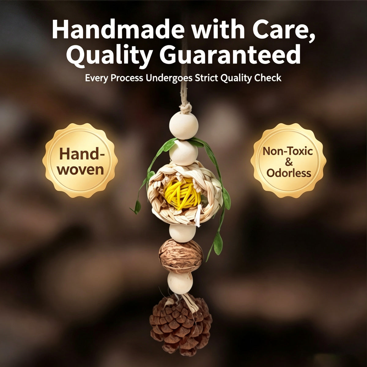 Parrot toys, corn husks, rattan balls, parrot bites, grinds, bird cages, hanging decorations, parrot bird toys