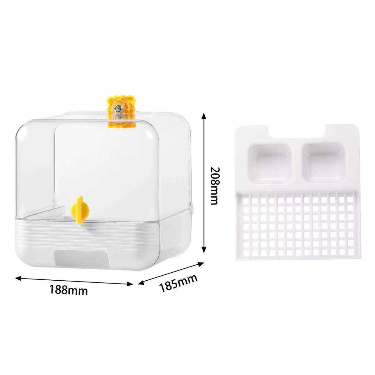 All-in-One Parrot External Box | Bathtub + Feeder + Resting Nest Save Cage Space