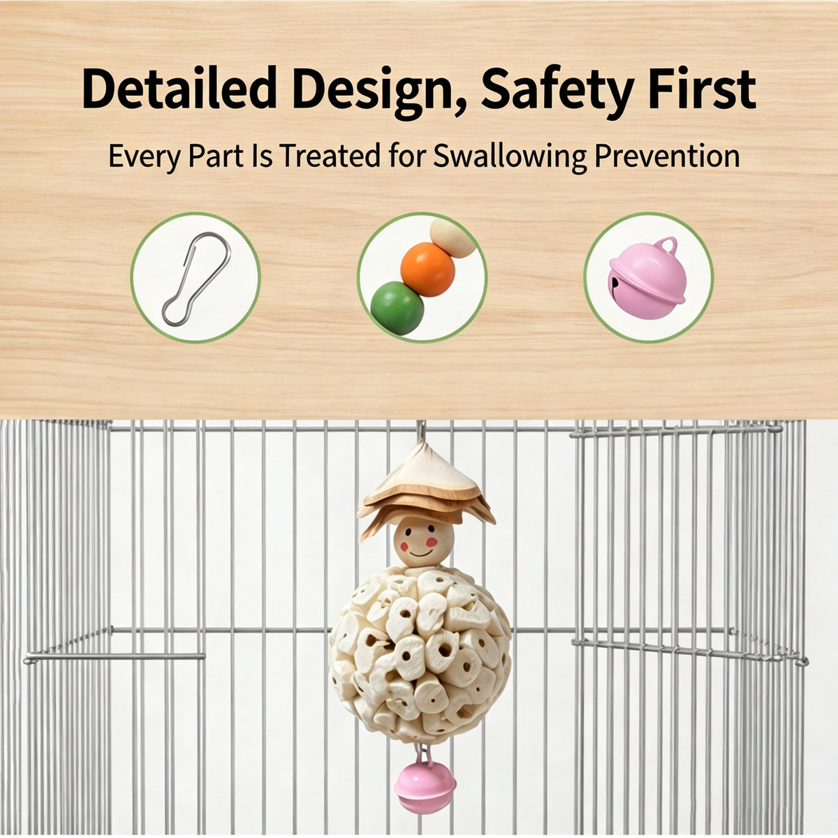 Parrot toys, grass balls, gnawing toys, scratching toys, grinding mouths, relieving boredom, bird supplies, bird puzzle toys
