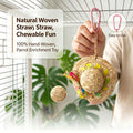 Parrot toys gnawing on straw hats, grinding their mouths to relieve boredom, trendy and trendy parrot bird toys