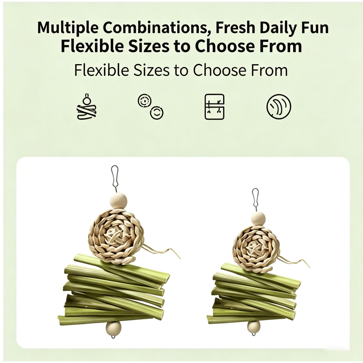 Parrot Bird Toy Natural Coarse Fiber Papaya Stem Grinding Mouth Bite Soothing Toy Tiger Skin Xuan Phoenix Peony Bird Toy