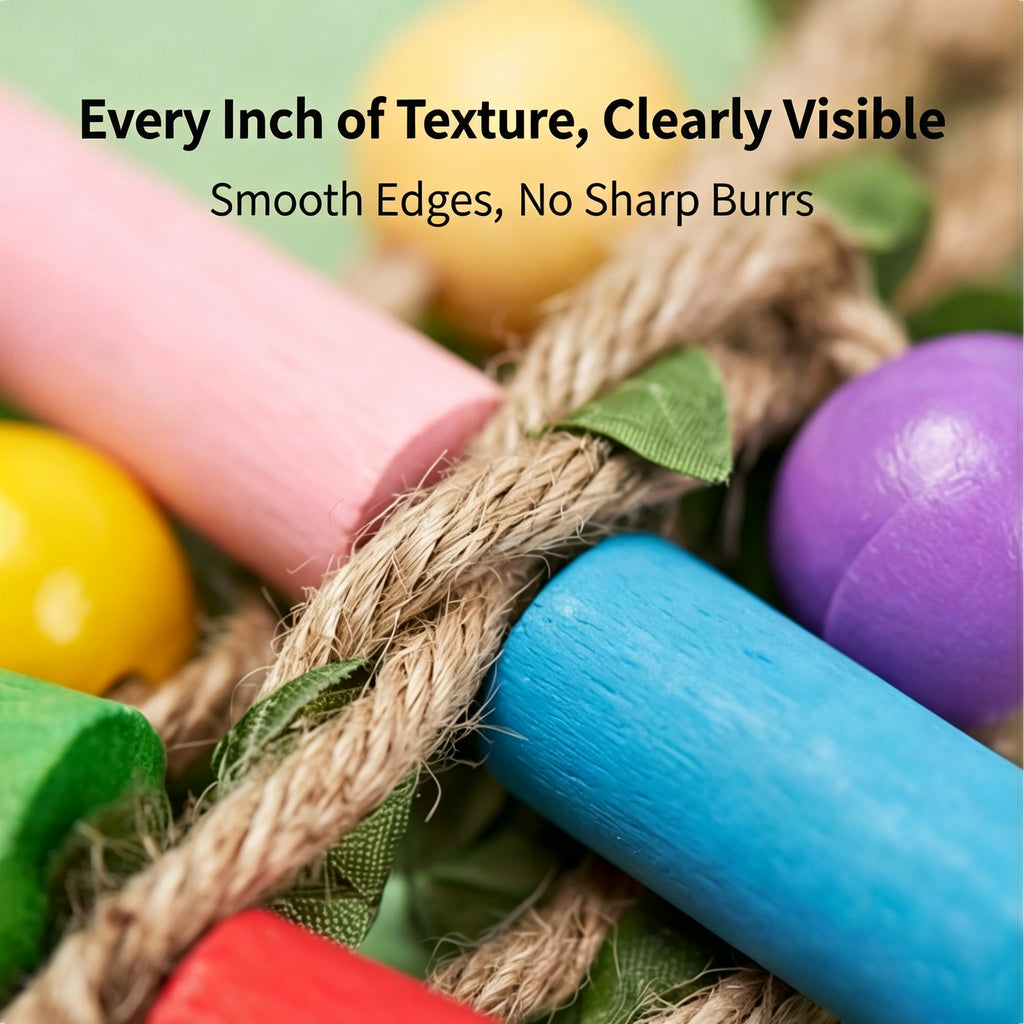 Parrot toy climbing ladder simulation tree leaves solid wood gnawing bird toy tiger skin Xuan Feng Peony grinding mouth decompression toy