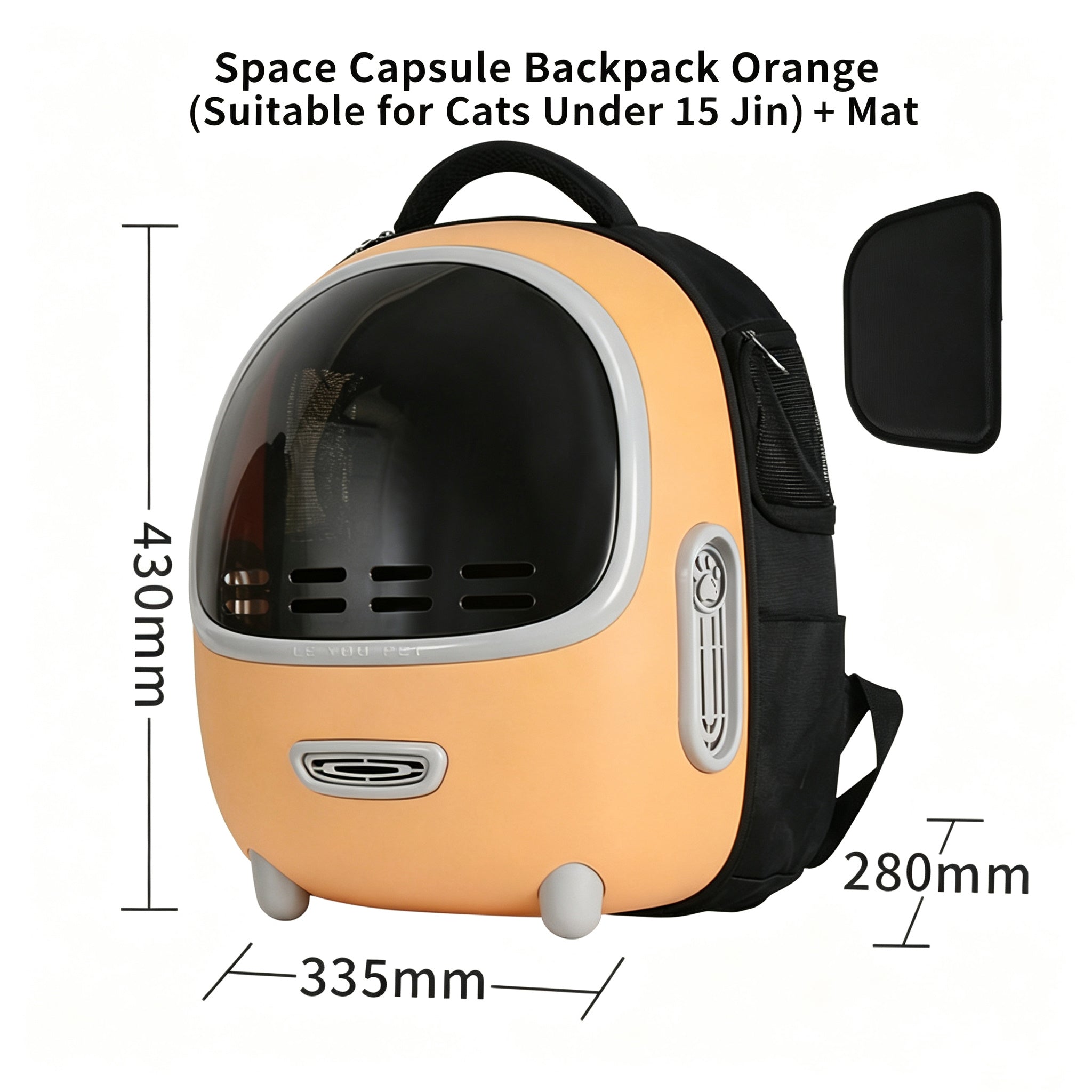 Space Capsule Pet Backpack With Storage Pockets,Convenient Travel Bag For Cats