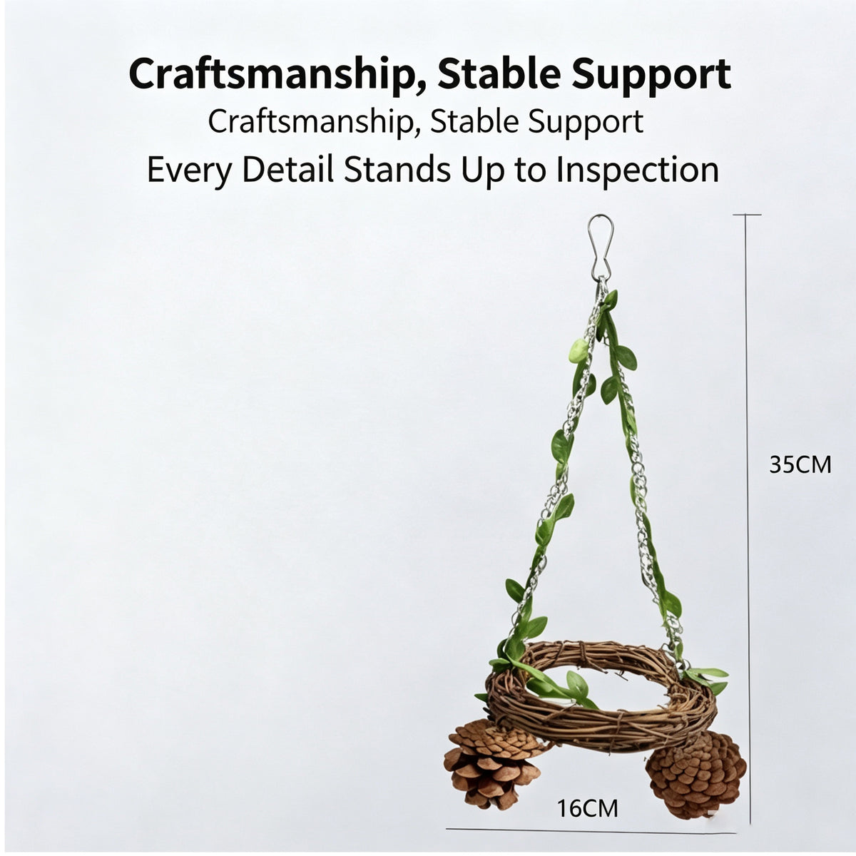 Parrot Bird Toy Handmade Vine Weaving Natural Pinecone Bird Swing Toy Tiger Skin Xuan Phoenix Peony Little Bird Bite Toy