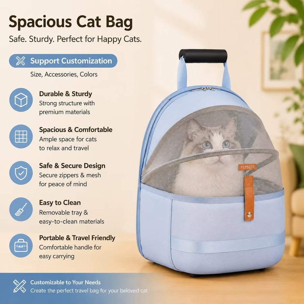 Breathable Mesh Pet Backpack Carrier｜Comfort Travel Bag For Cats & Small Dogs