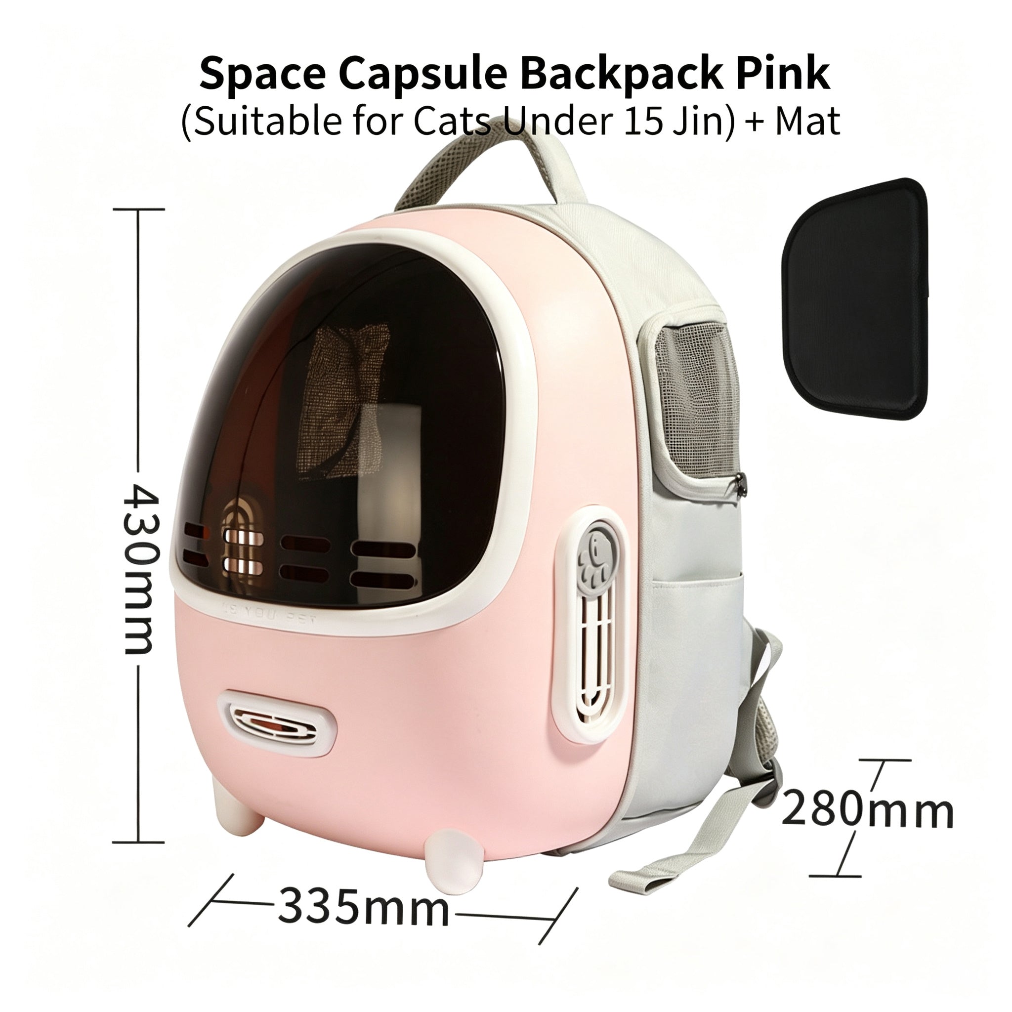 Space Capsule Pet Backpack With Storage Pockets,Convenient Travel Bag For Cats