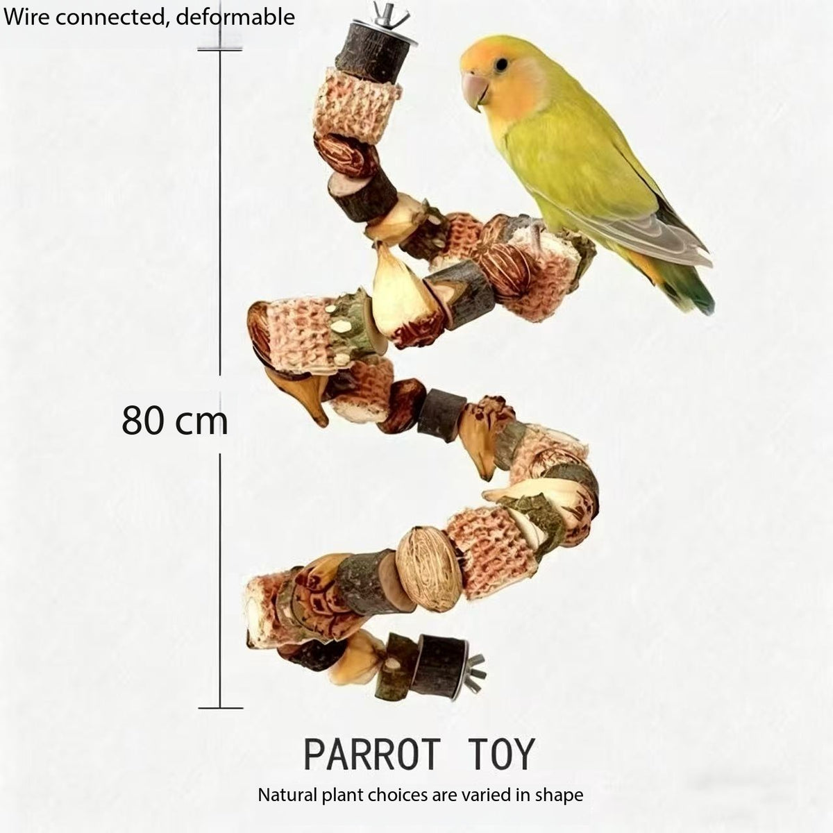 Bendable Natural Dried Fruit Parrot Perch Bird Chew Toy