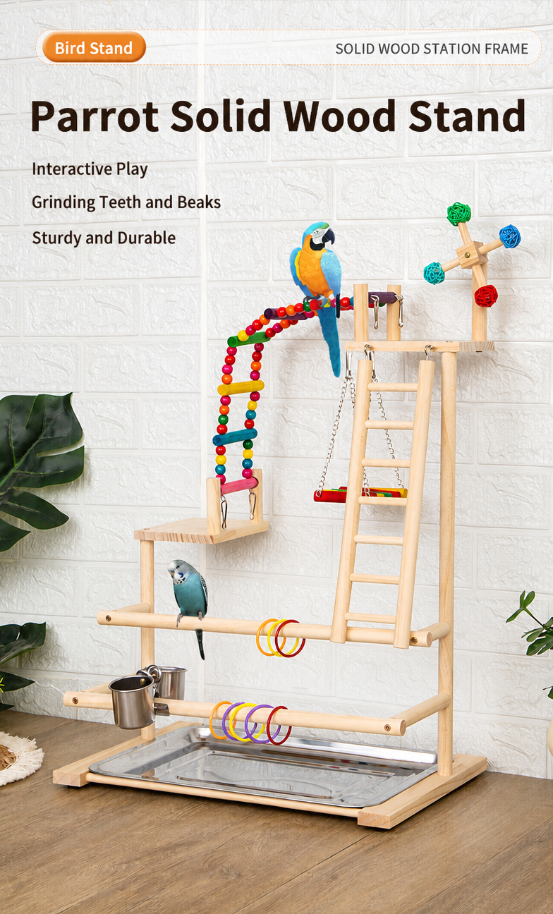 Solid Wood Bird Stand with Tra - detail_001.png