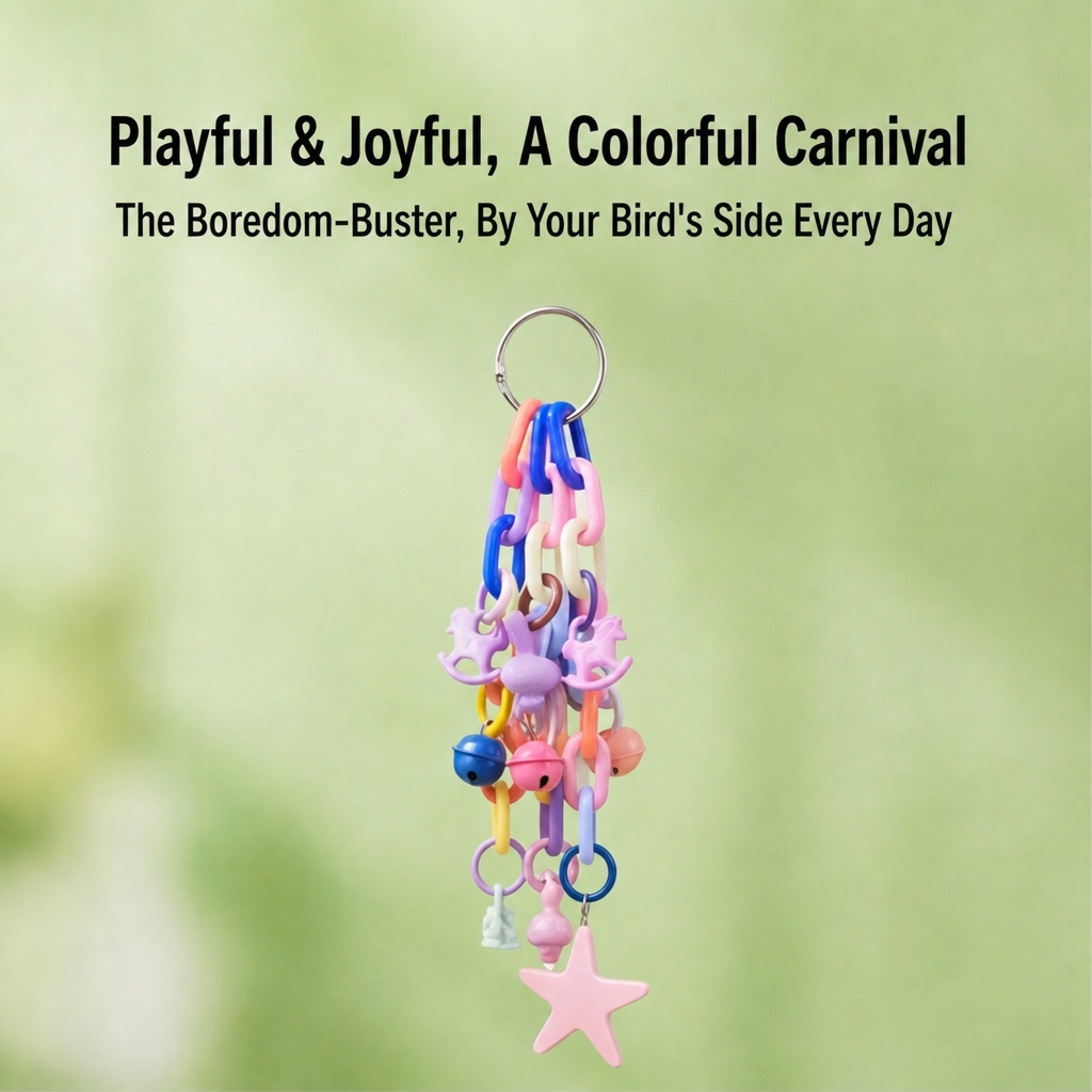 Colorful parrot chain toy - detail 1