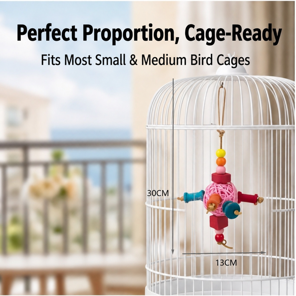 Rattan parrot chew toy - detail 4