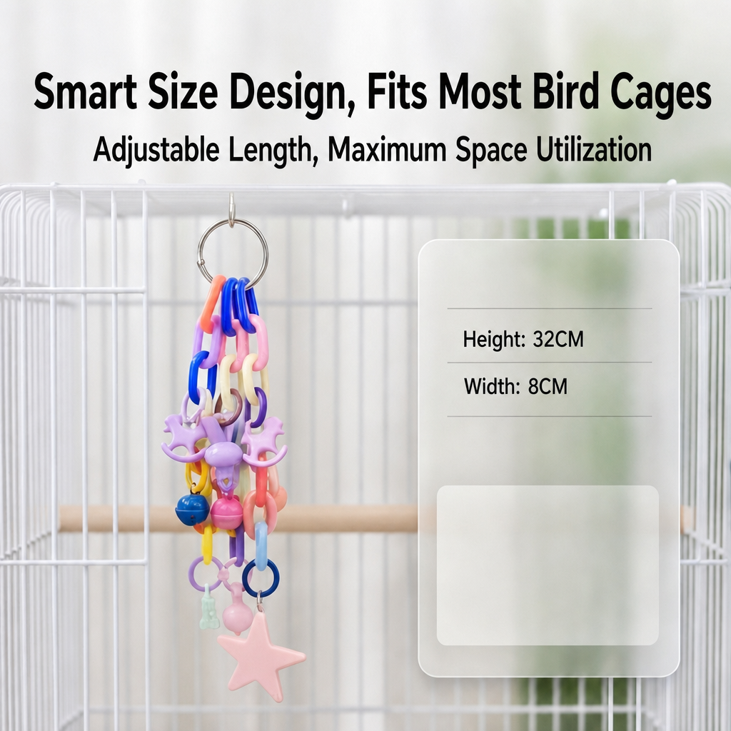 Colorful parrot chain toy - detail 7
