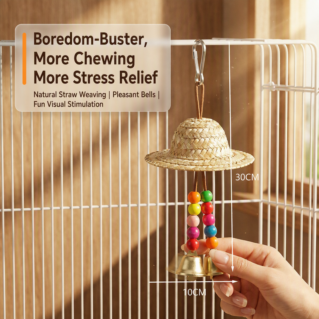 Straw hat parrot toy - detail 7