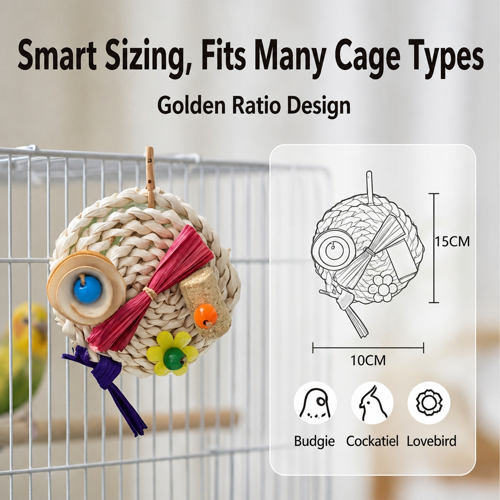 Straw woven hanging toy - detail 008