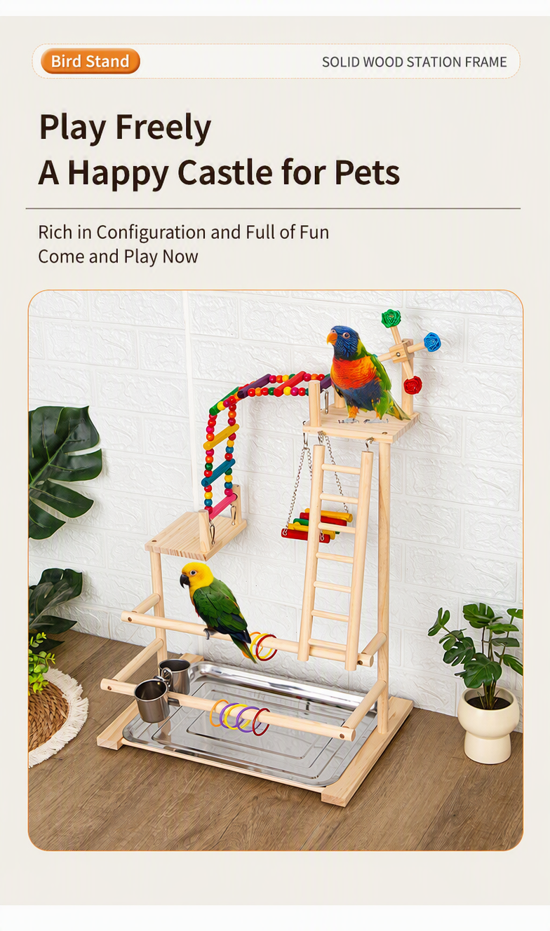 Solid Wood Bird Stand with Tra - detail_009.png