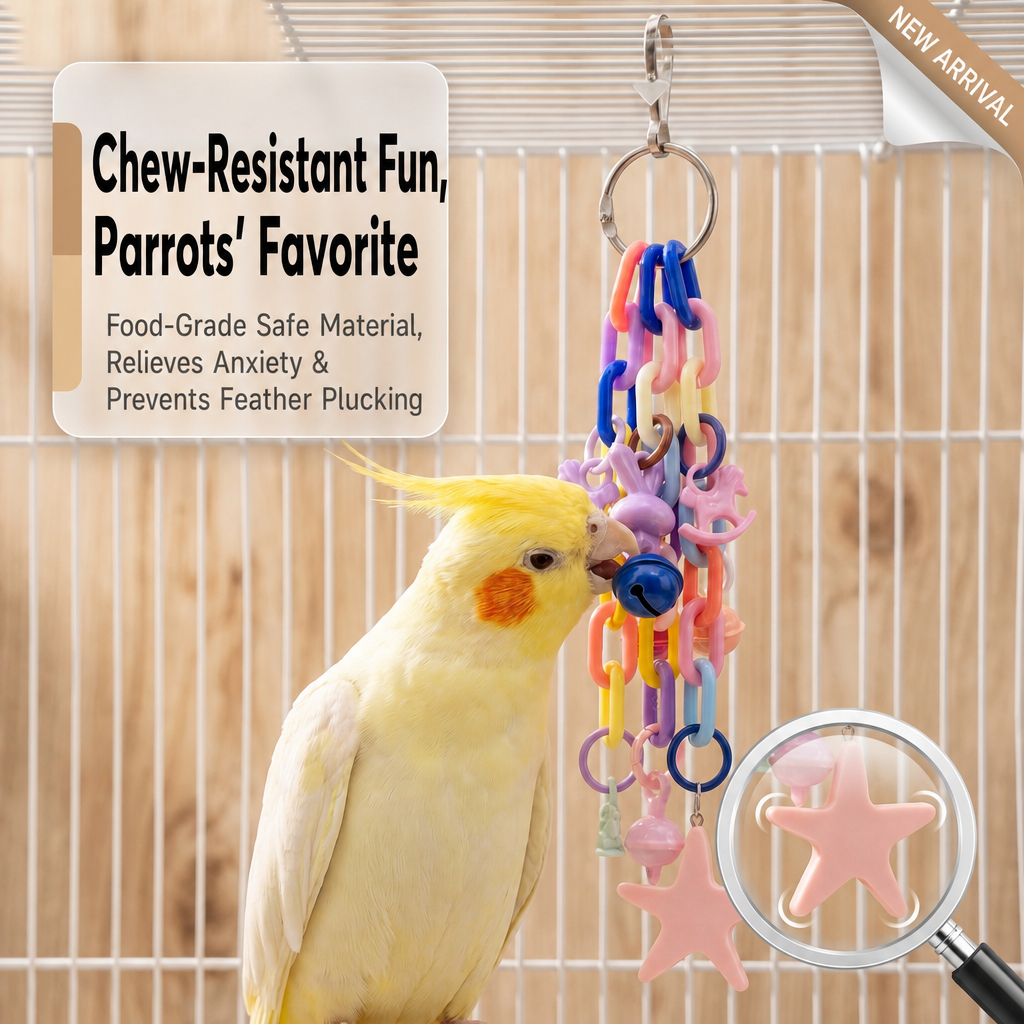 Colorful parrot chain toy - main 1