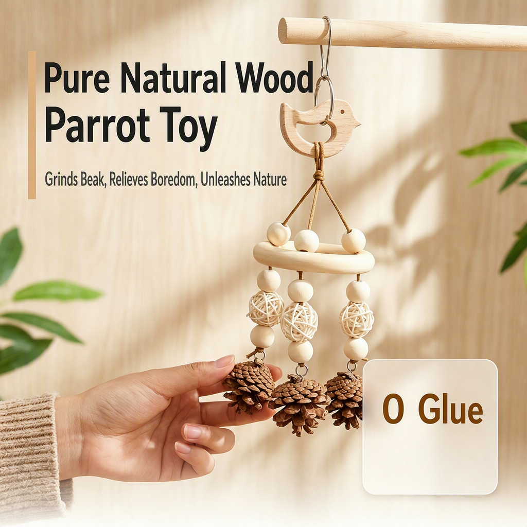 Wooden parrot mobile - main 1
