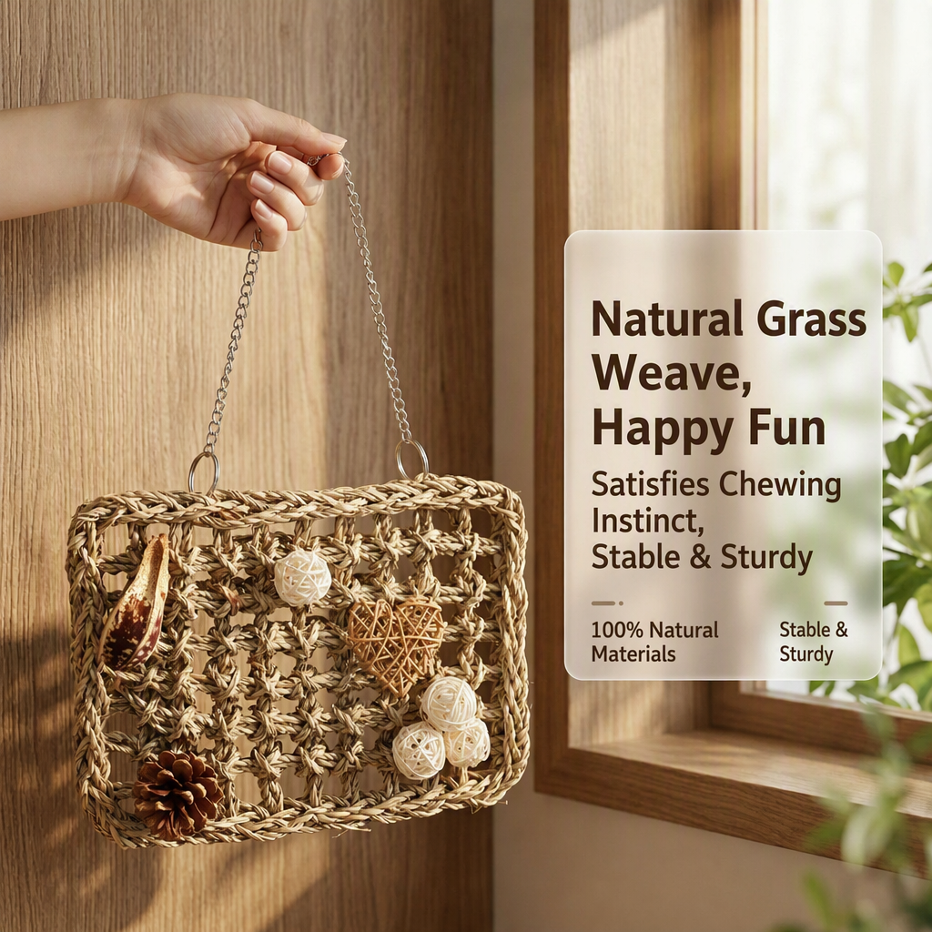 Natural seagrass parrot climbing swing - main image 1