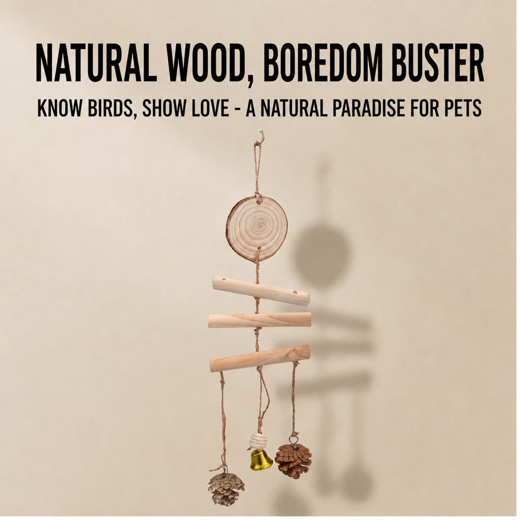 Wood pinecone bell toy - head 002