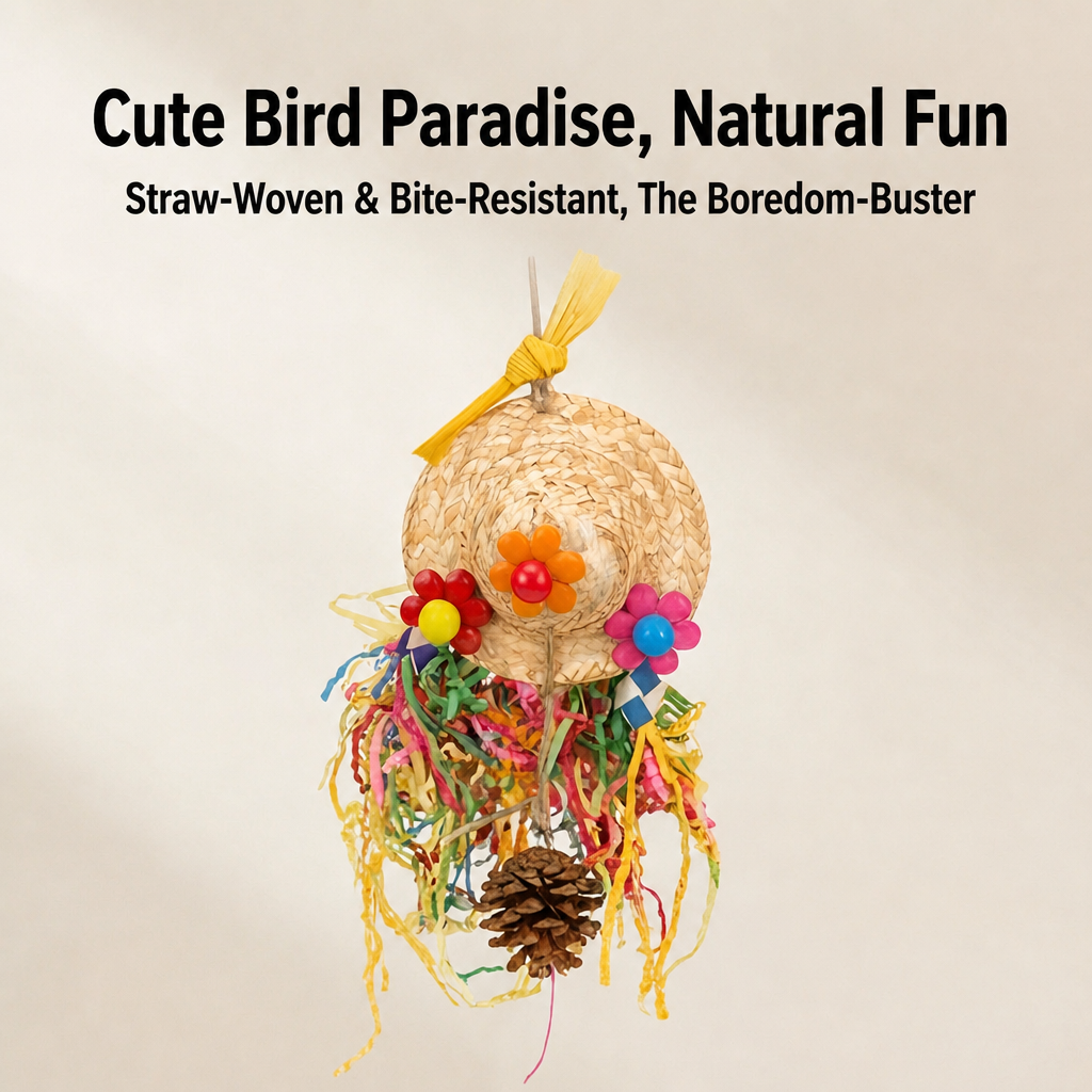 Straw hat foraging toy - head 002