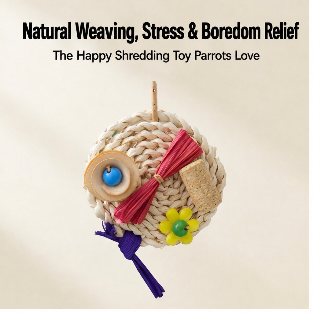 Straw woven hanging toy - head 002