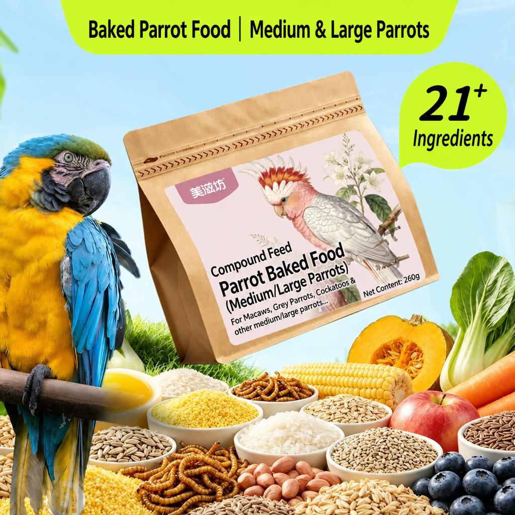 Baked parrot food pellets - head 002