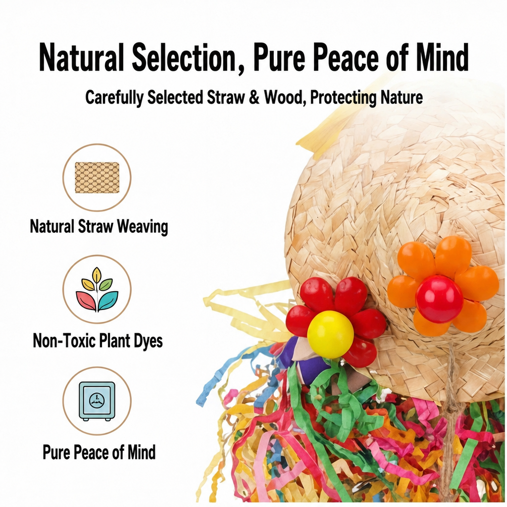 Straw hat foraging toy - head 003