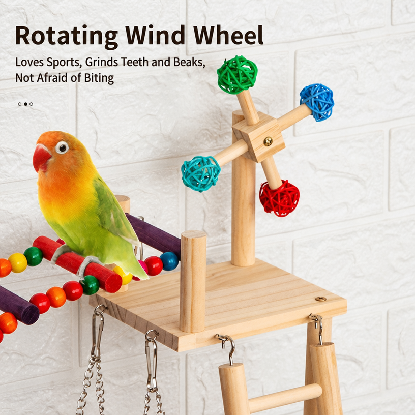Solid Wood Bird Stand with Tra - head_003.png