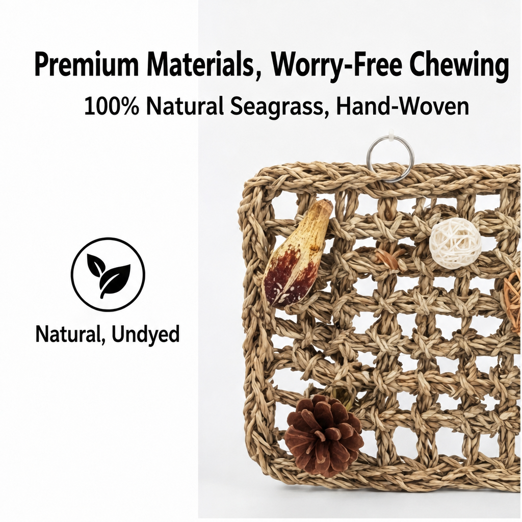 Natural seagrass parrot climbing swing - main image 3