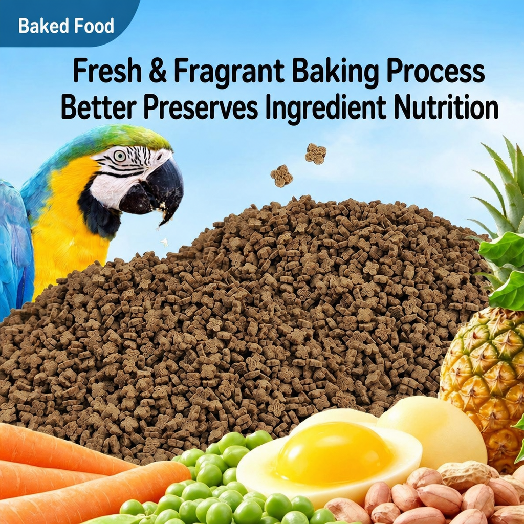 Baked parrot food pellets - head 004