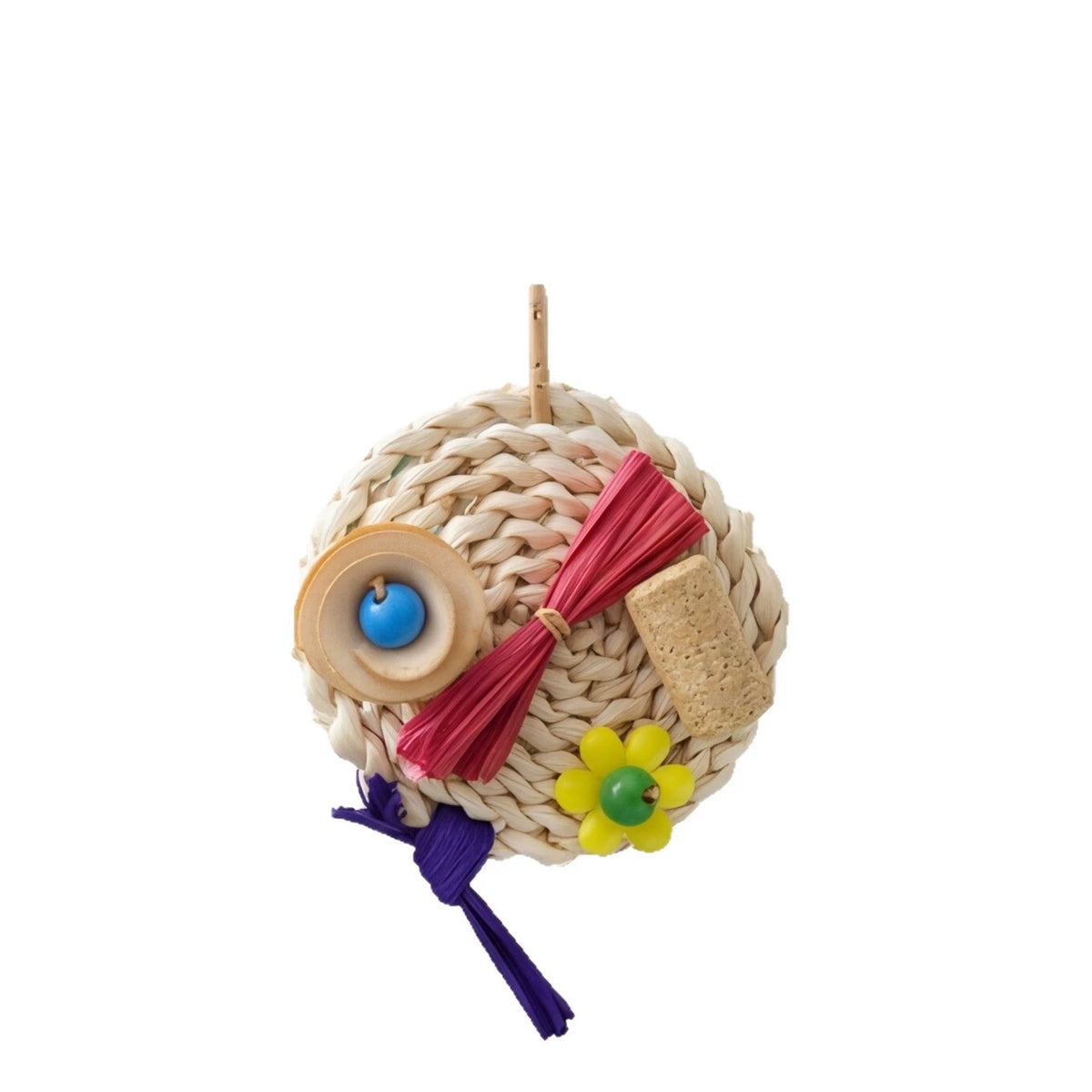 Straw woven hanging toy - head 005