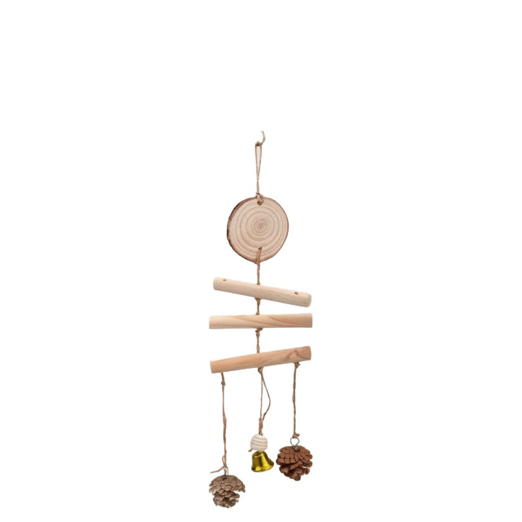 Wood pinecone bell toy - head 005