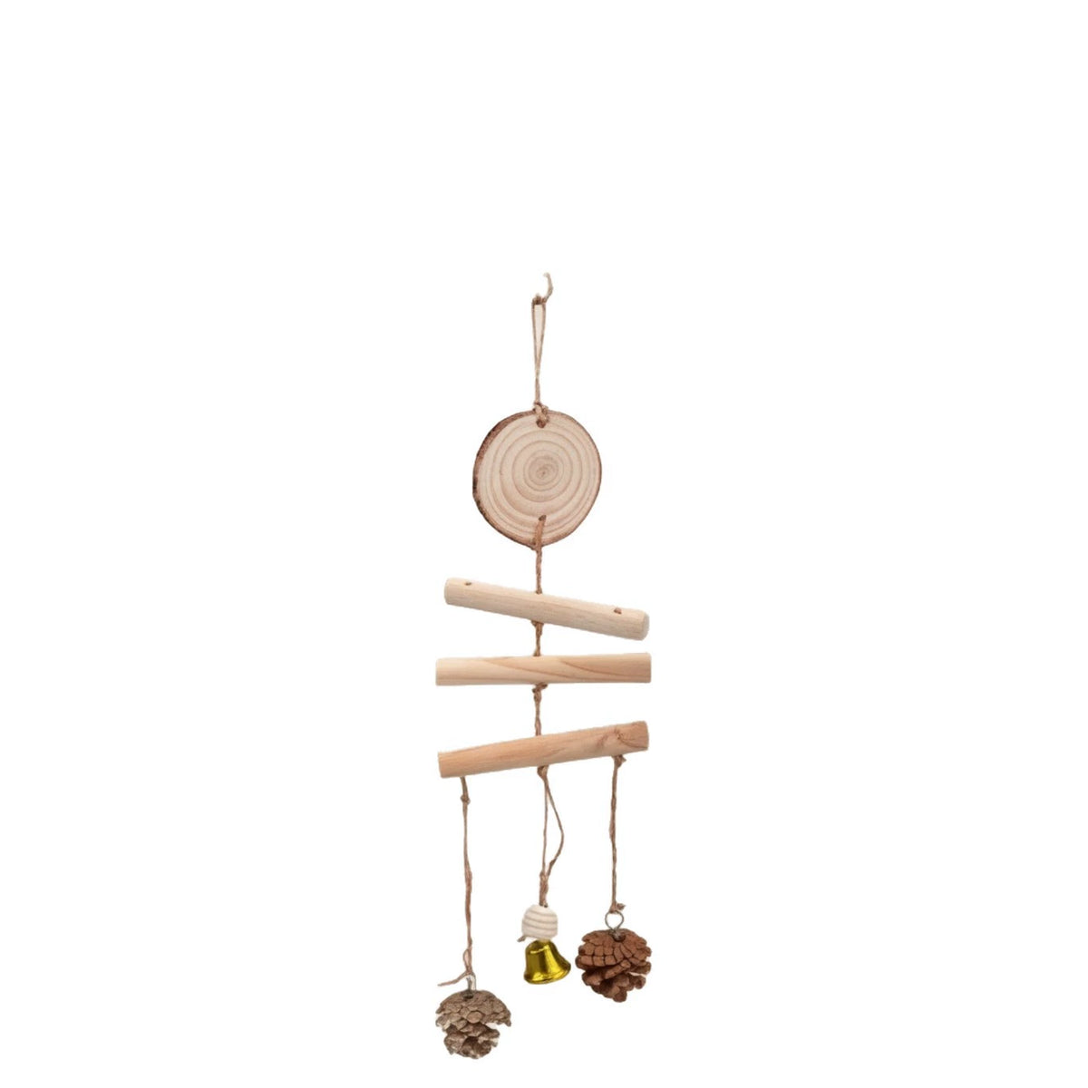 Wood pinecone bell toy - head 005