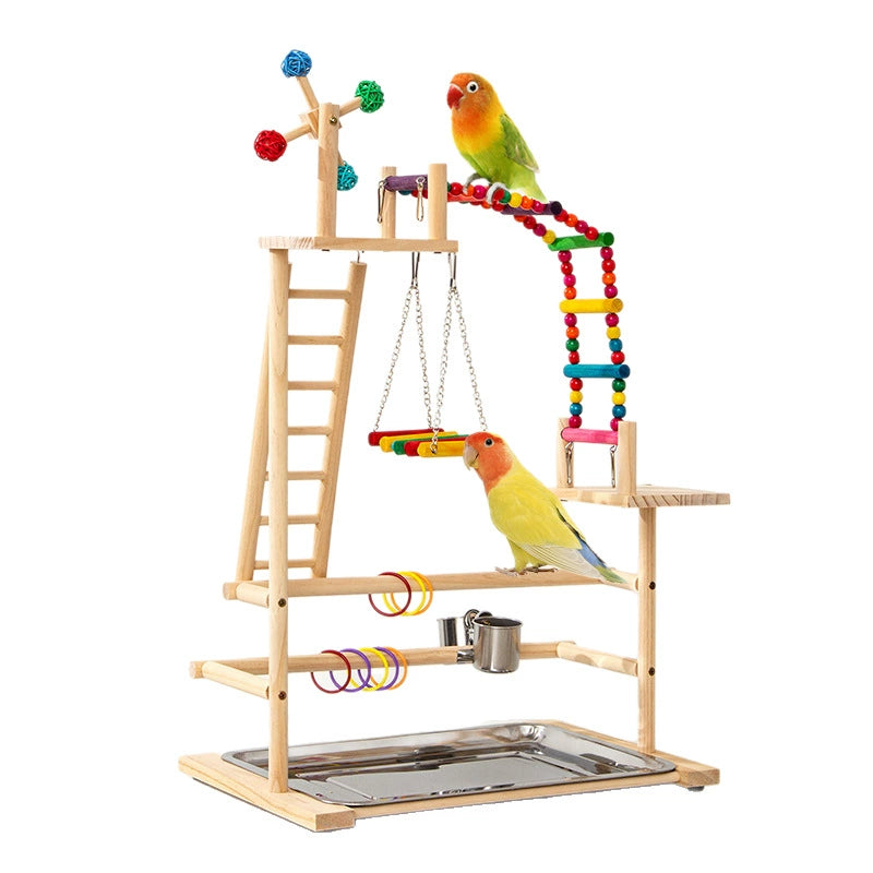 Solid Wood Bird Stand with Tra - head_005.webp