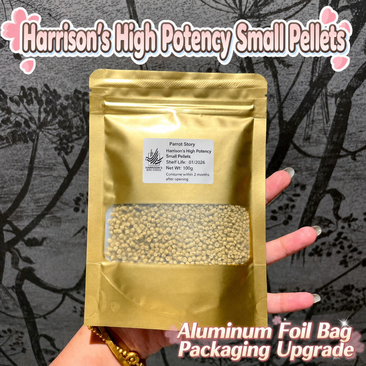 Organic parrot pellets - head 008