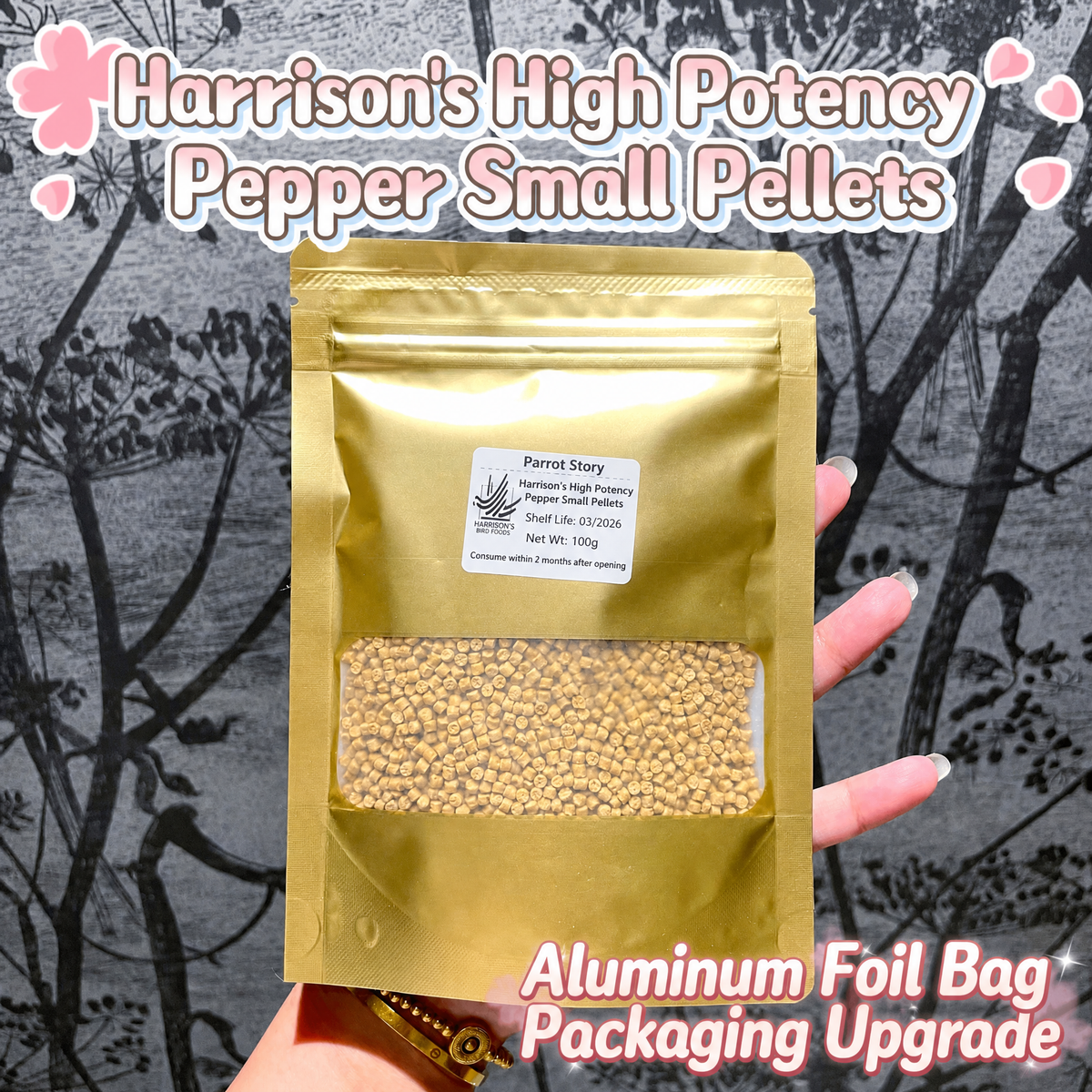 Organic parrot pellets - head 009